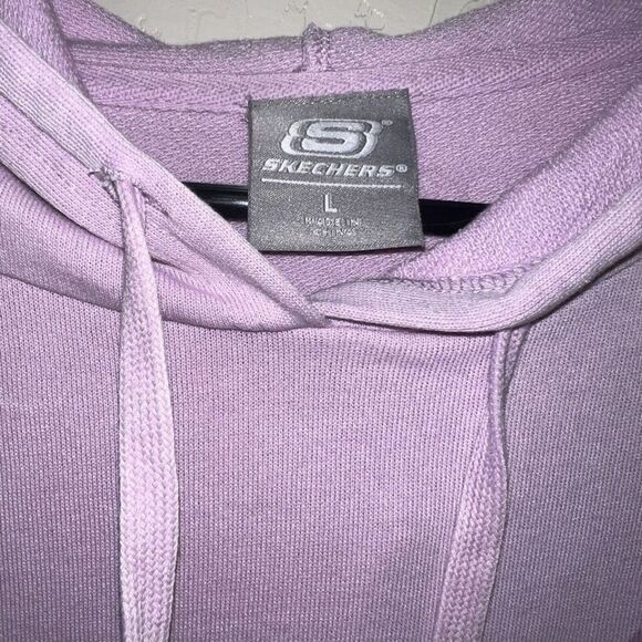Skechers Women's Pink Washed Crop Hoodie Sweatshirt Size Large - Picture 5 of 6